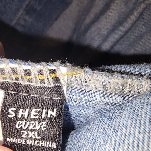 Denim Distressed Vintage Inspired Jacket & Shoulder Epaulet Button Front - Picture 7 of 7